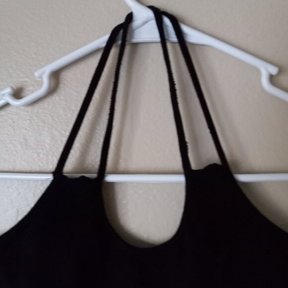 VOICE Backless Black/Pink/White Hibiscus 🌺 Flower Tank with Sequins Women's M - Picture 6 of 9